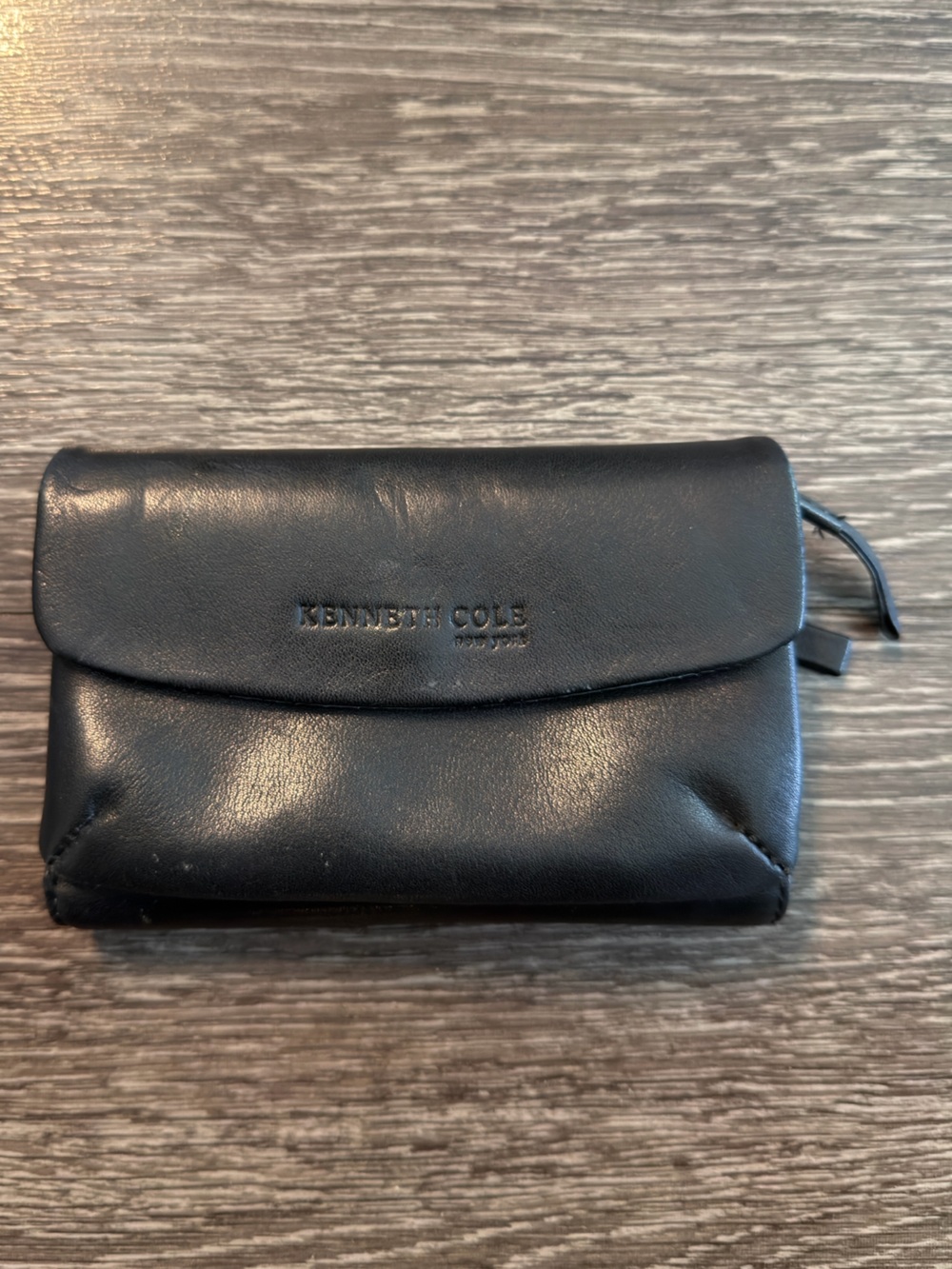 Kenneth Cole Black Leather Wallet Card Case